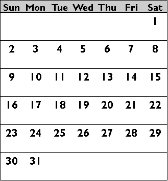 Calendar July 2017